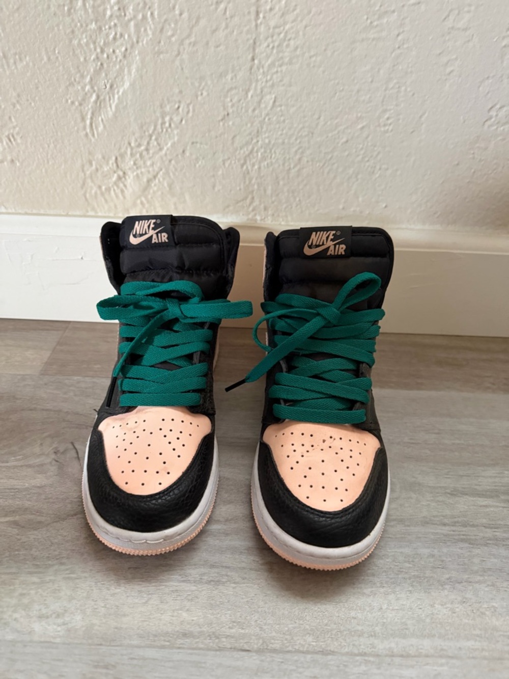 Nike High-Top Sneakers - Black, Peach, Teal Laces